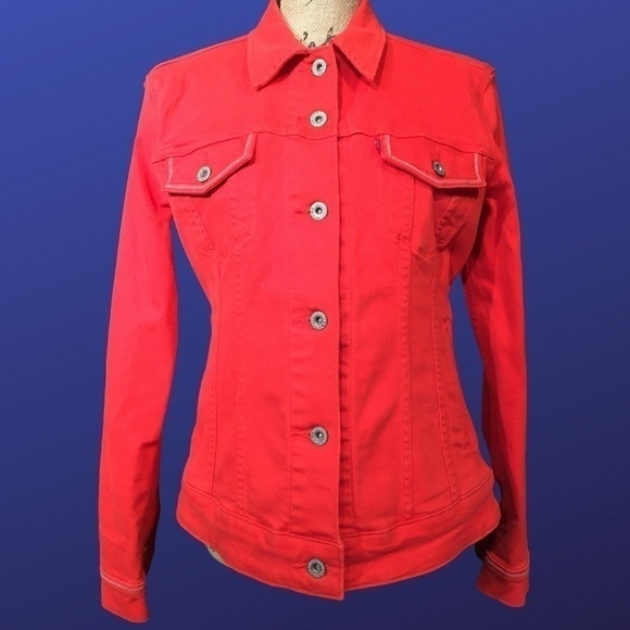 LEVI STRAUSS & CO. Original Trucker Jacket, ORANGE, NWOT, Size Large - Picture 1 of 9